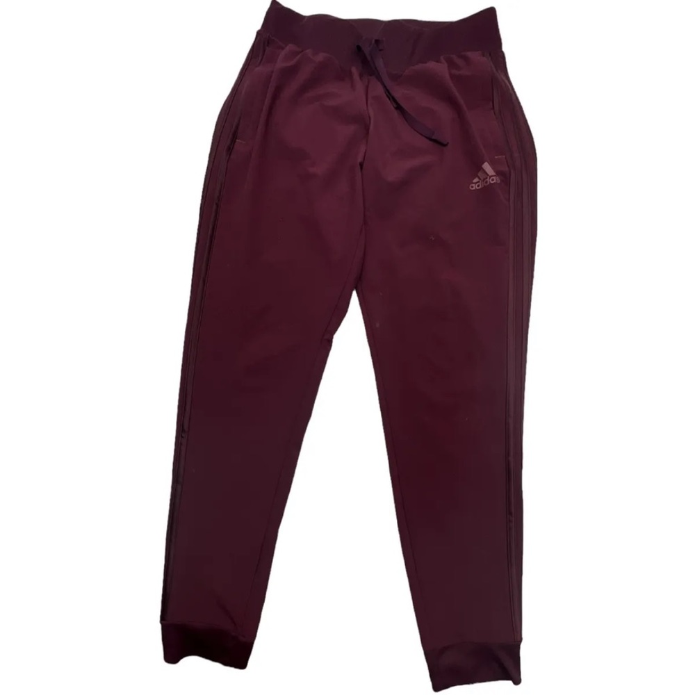 Adidas Women’s Track Pants Joggers Maroon Three Strip & Logo